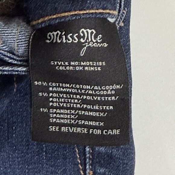 Miss Me Womens‎ 27 Plain Pocket Skinny Medium Wash Low Rise Blue Denim Jeans - Picture 8 of 8